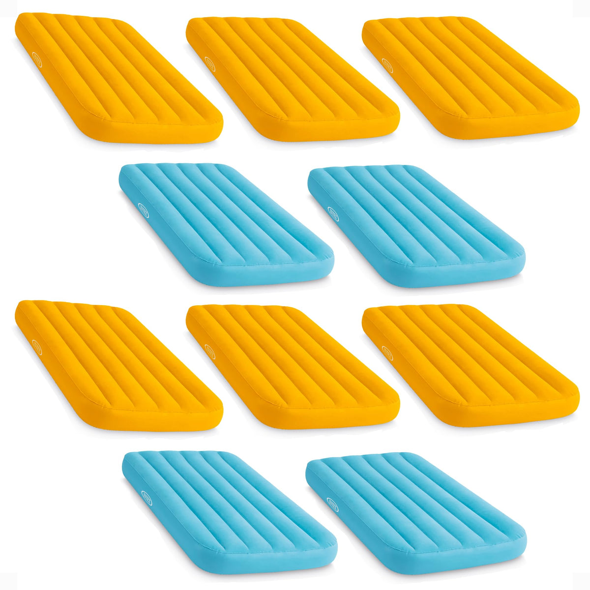 INTEX 66803EP Cozy Kidz Inflatable Airbed : Fiber-Tech – Velvety Soft Surface – Carry Bag Included – Color May Vary – 34.5" x 62" x 7", 6 Pack