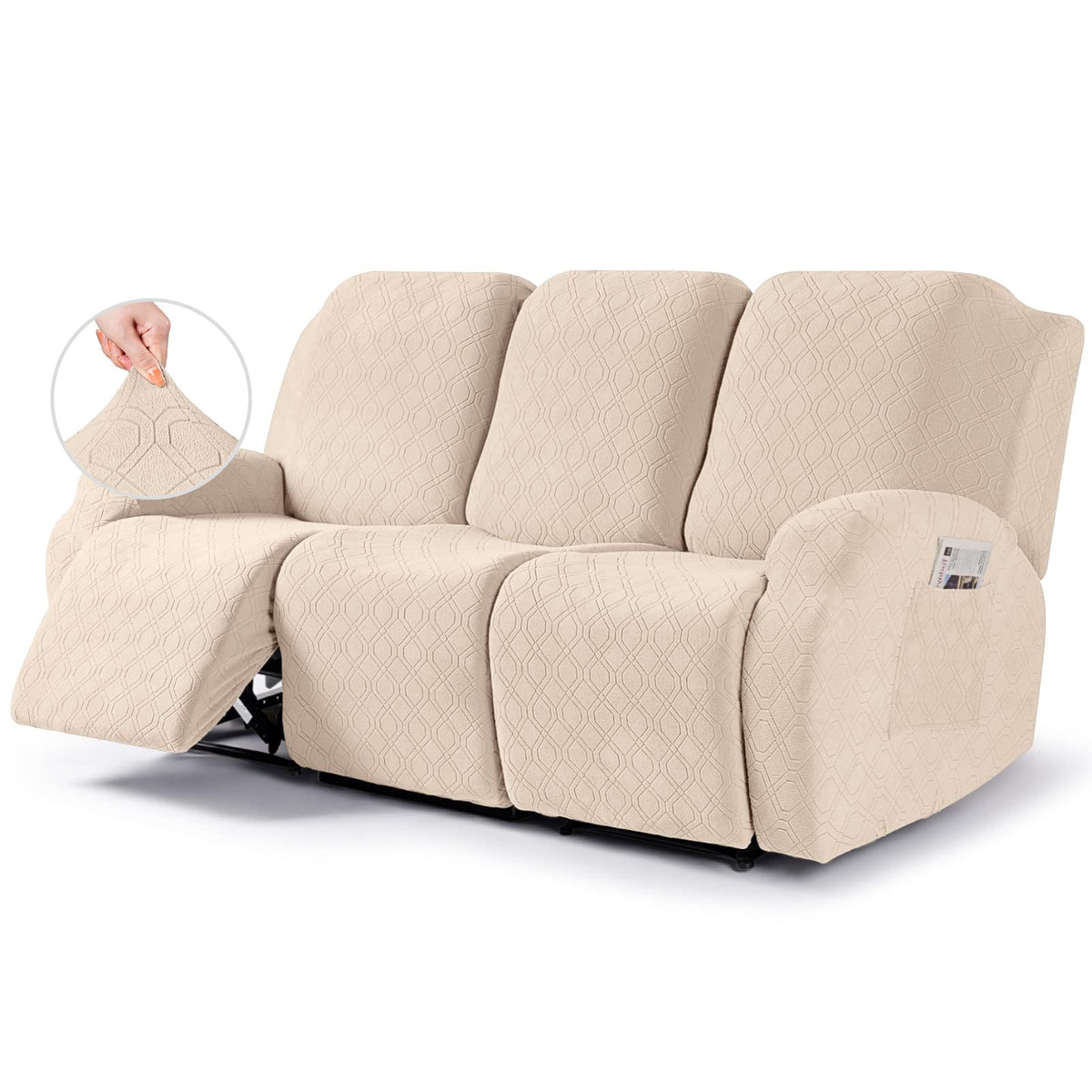 VANSOFY Stretch Recliner Chair Cover, Slipcover, Dark Gray, 1 Seater