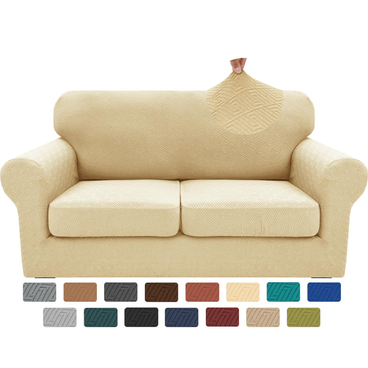 XINEAGE 2-Piece Stretch Armchair Sofa Cover, Washable Couch Covers for Dog