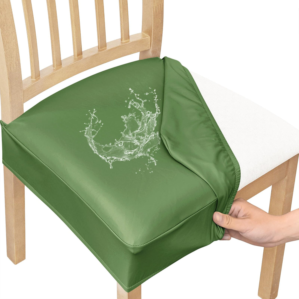 Smiry Waterproof Pu Leather Seat Covers for Dining Room Chairs Set of 4