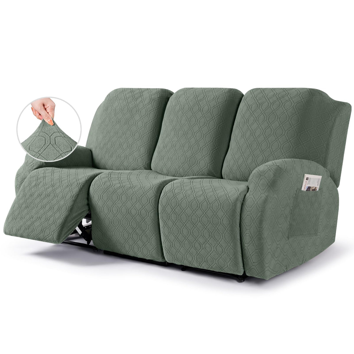 VANSOFY Stretch Recliner Chair Cover, Slipcover, Dark Gray, 1 Seater