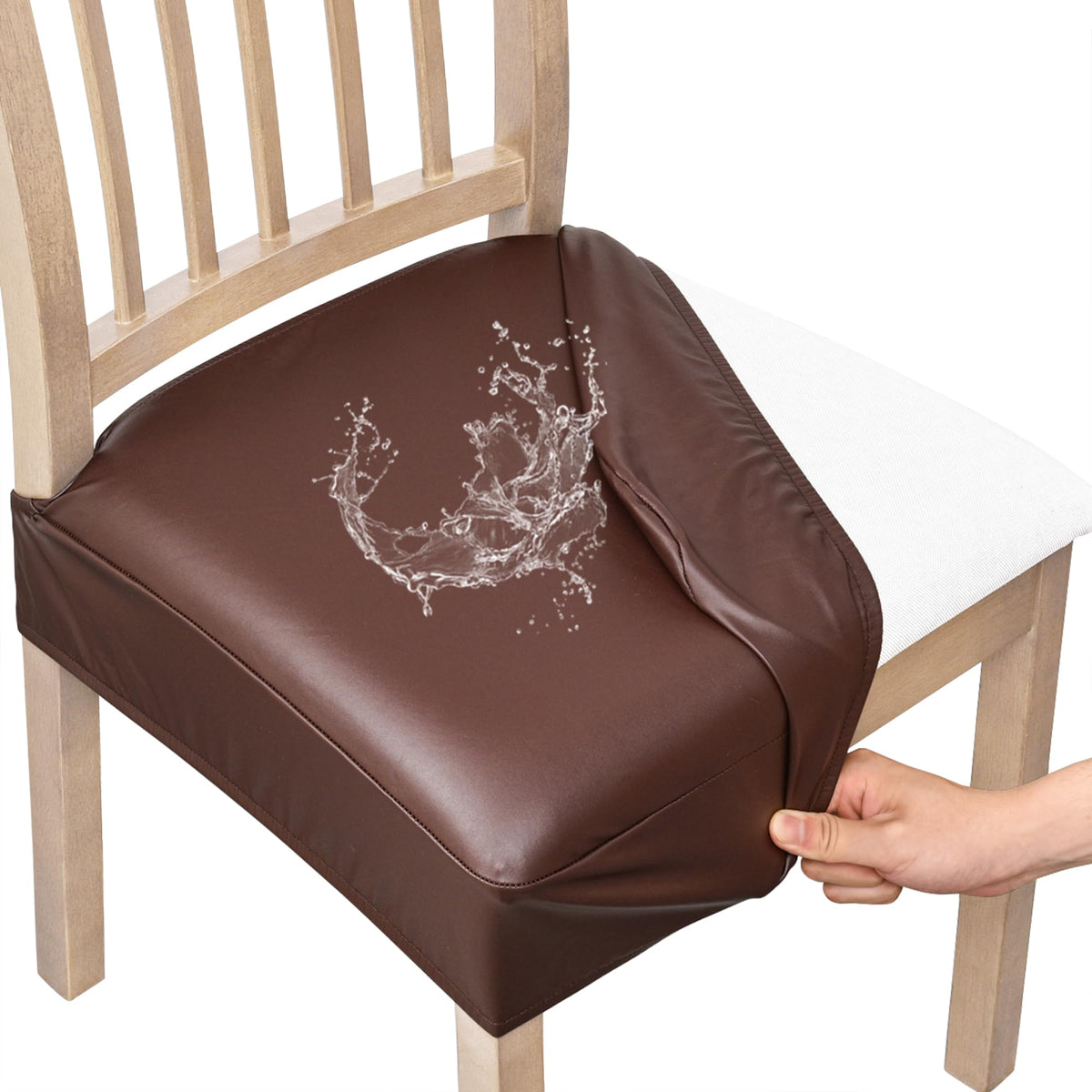 Smiry Waterproof Pu Leather Seat Covers for Dining Room Chairs Set of 4