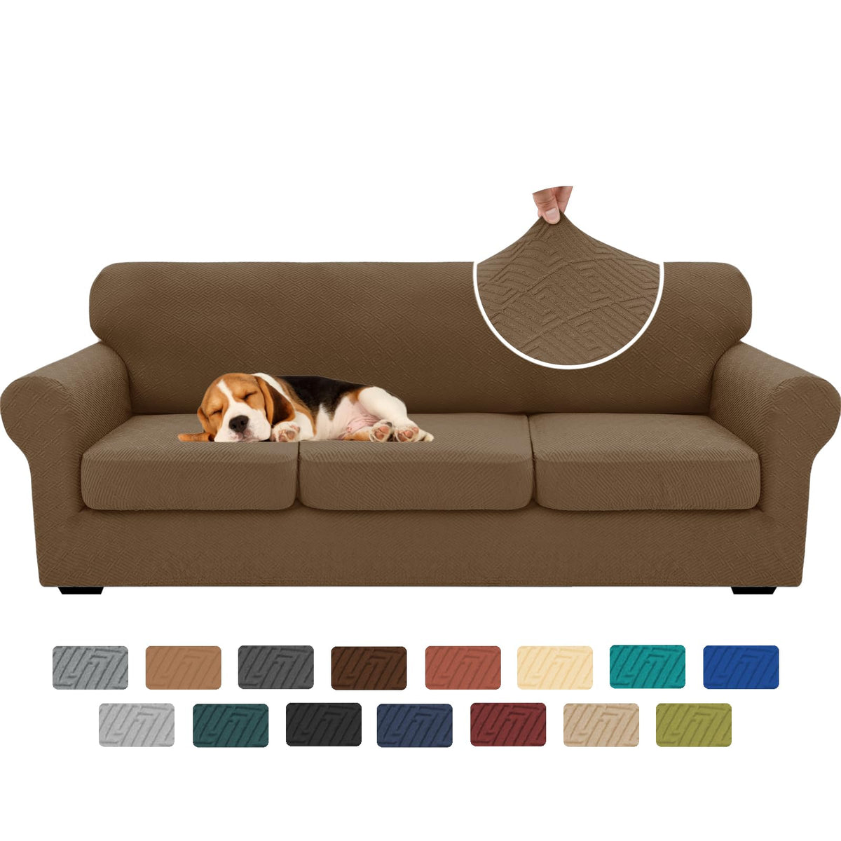 XINEAGE 2-Piece Stretch Armchair Sofa Cover, Washable Couch Covers for Dog