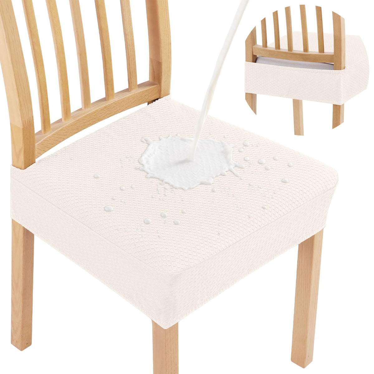 Smiry Waterproof Seat Covers for Dining Room Chairs, Set of 4