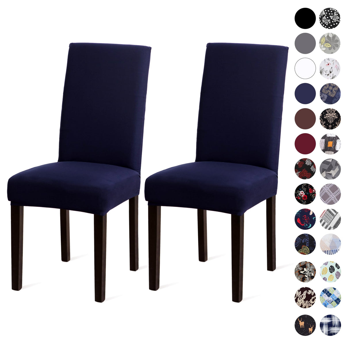Sufdari Dining Chair Covers,Kitchen Cover,Parsons Slipcover,Spandex Protectors for Room Stretch Chairs Cover Set of 4 -Gray