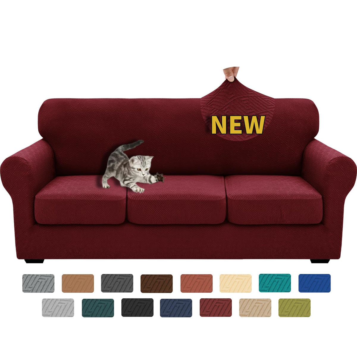 XINEAGE 2-Piece Stretch Armchair Sofa Cover, Washable Couch Covers for Dog