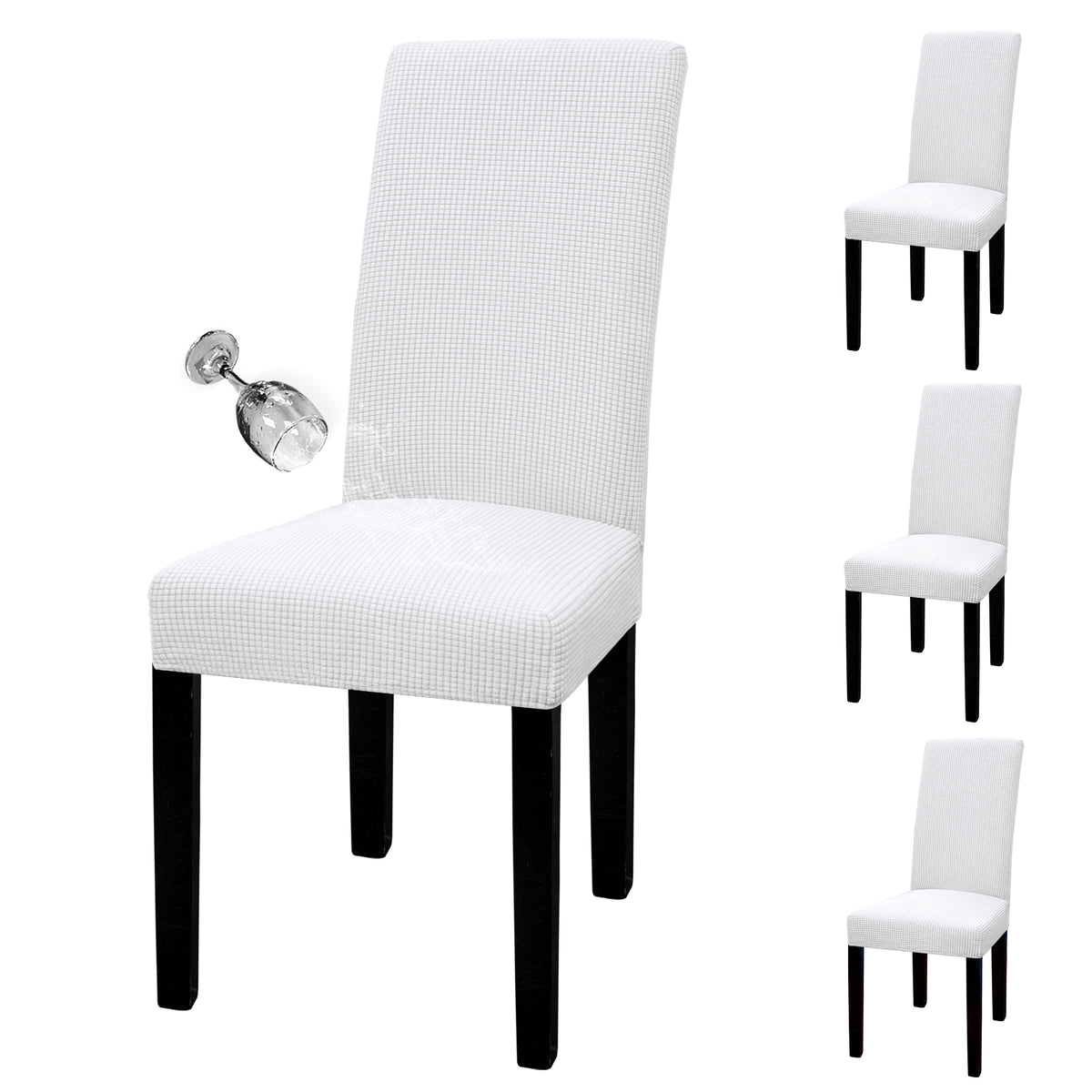 Easy-Going 100% Waterproof Dining Room Chair Covers Set of 6, Large