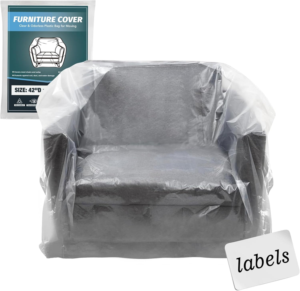 Clear Plastic Moving Chair Furniture Covers for Storage