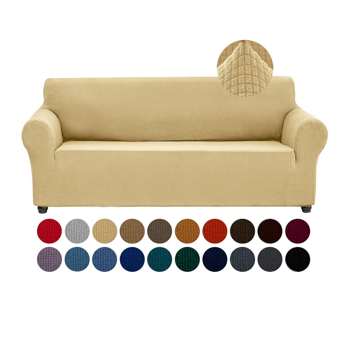 Joccun Stretch Chair Couch Cover,1-Piece Sofa Slipcover Spandex Jacquard Fabric Sofa Covers with Elastic Bottom,Washable Furniture Protector for Dogs,Cats,Kids(Armchair,Wide 35" - 55",Black)