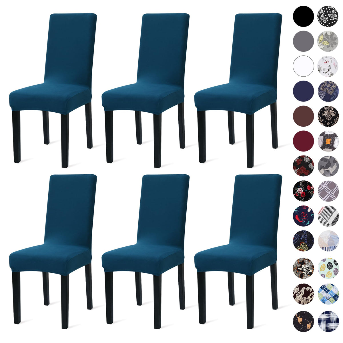 Sufdari Dining Chair Covers,Kitchen Cover,Parsons Slipcover,Spandex Protectors for Room Stretch Chairs Cover Set of 4 -Gray