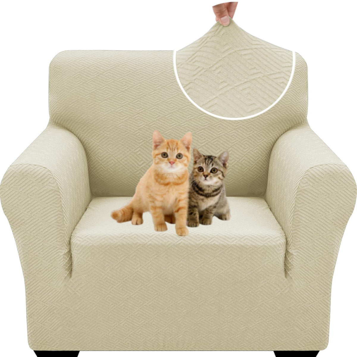 XINEAGE Stretch Jacquard Armchair Cover, Non Slip Sofa Slipcover for Dog