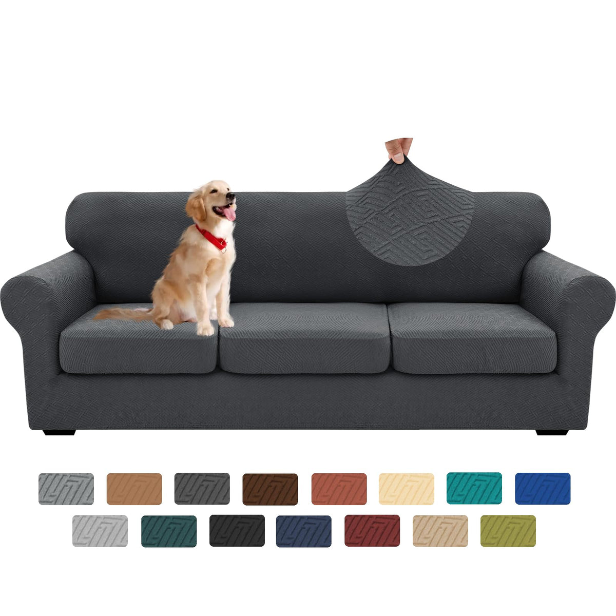 XINEAGE 2-Piece Stretch Armchair Sofa Cover, Washable Couch Covers for Dog