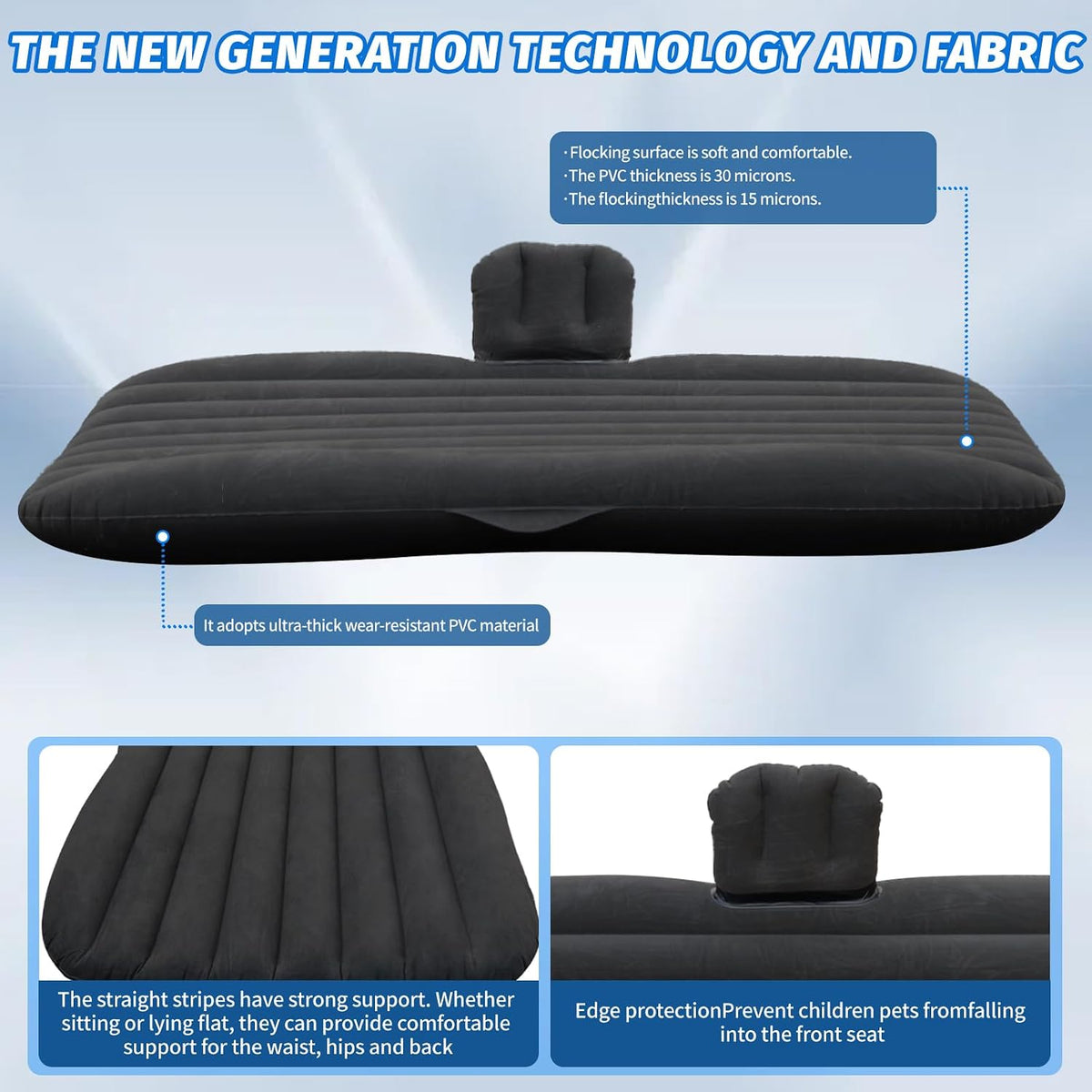 Onirii Inflatable Car Air Mattress Back Seat Bed with Air Pump