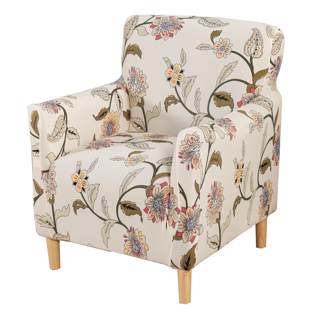 KRFOONN Chair Covers with Arms Armchair Slipcover for Living Room, Beige