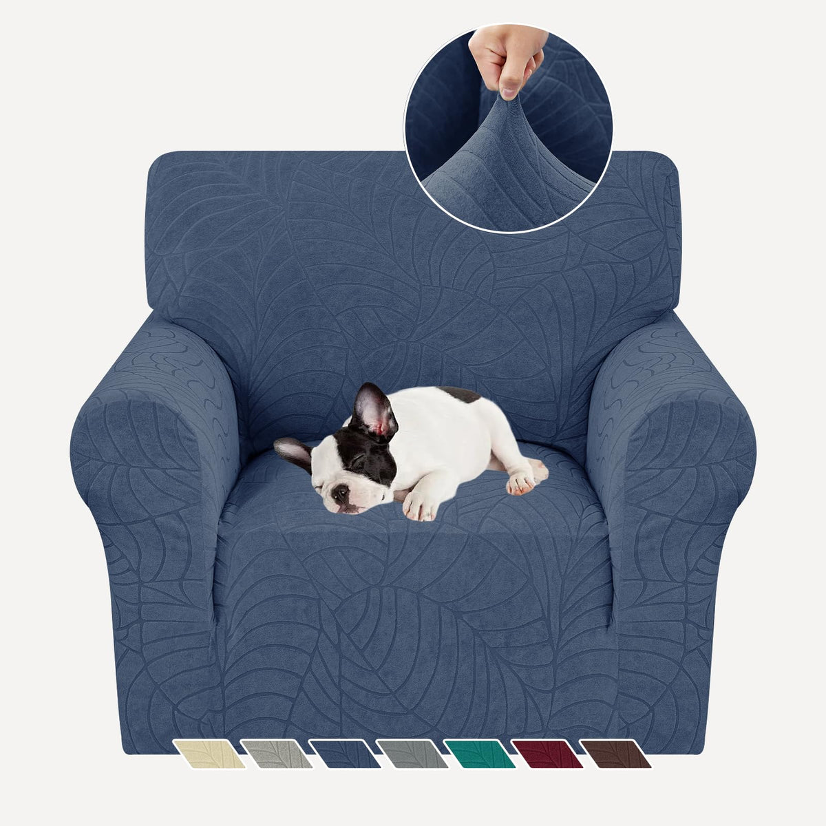 YEMYHOM Couch Cover Latest Jacquard Design High Stretch Sofa Chair Covers for Living Room, Pet Dog Cat Proof Armchair Slipcover Non Slip Magic Elastic Furniture Protector (Chair, Light Gray)