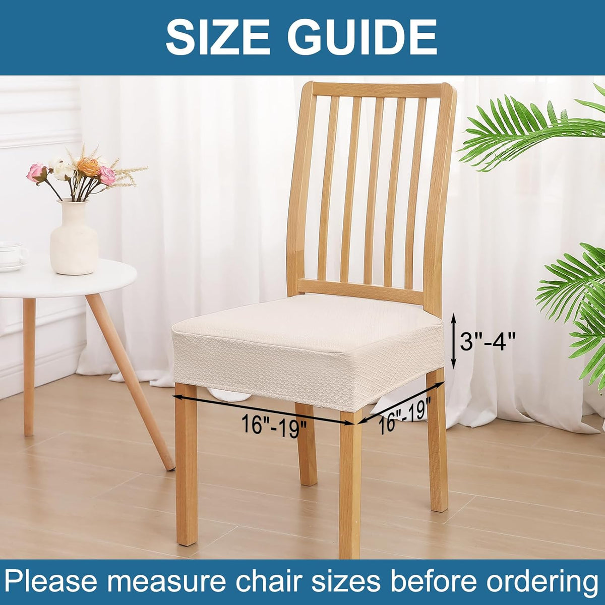 Smiry Waterproof Seat Covers for Dining Room Chairs, Set of 2
