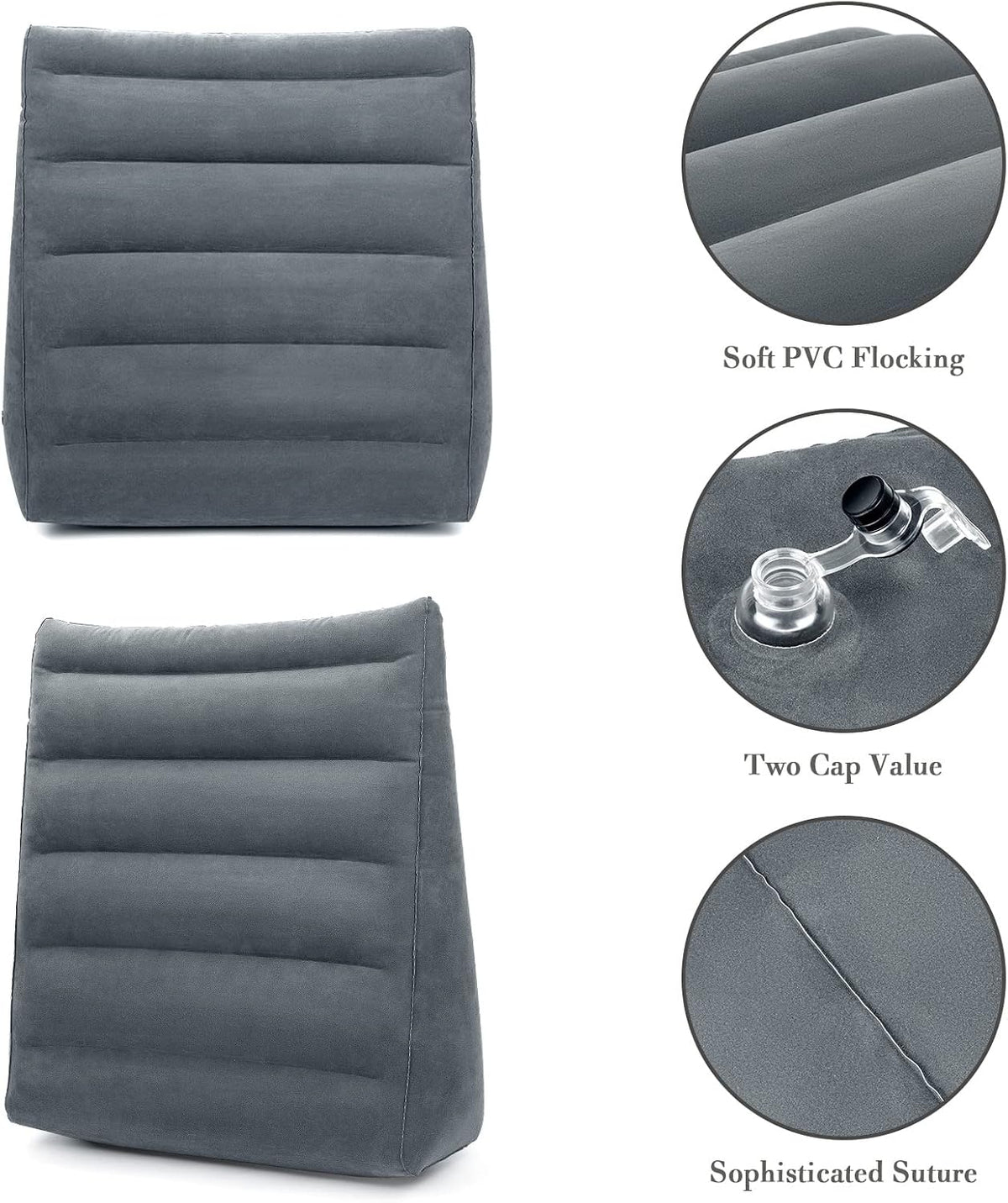 USHMA Inflatable Wedge Pillow, Portable Travel Wedge Pillow, Fast Inflation & Deflation Inflatable Wedge Pillows for Travel, Blow Up Sleeping Back Knee Bed