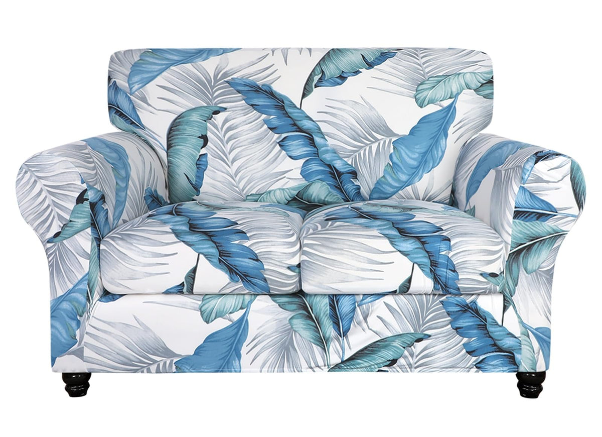 SearchI Stretch Sofa Cover Printed Couch Covers, Floral Pattern 2 Piece Armchair Slipcover with Separate Chair Cushion Cover, Washable Furniture Protector for Living Room(Armchair, Ball Flower)