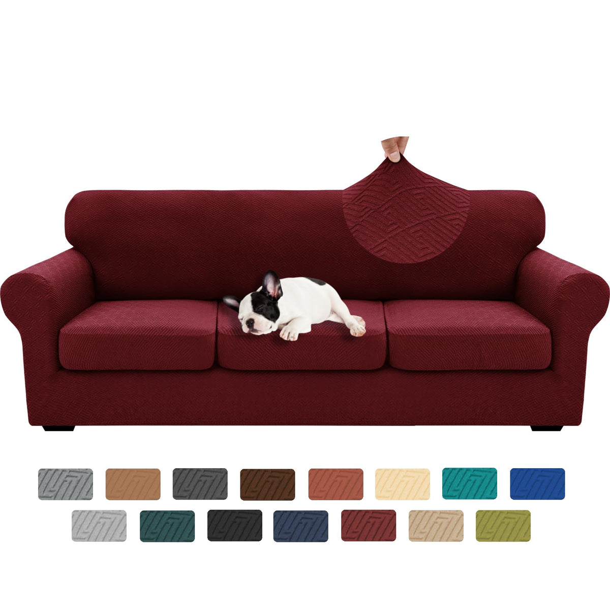 XINEAGE 2-Piece Stretch Armchair Sofa Cover, Washable Couch Covers for Dog