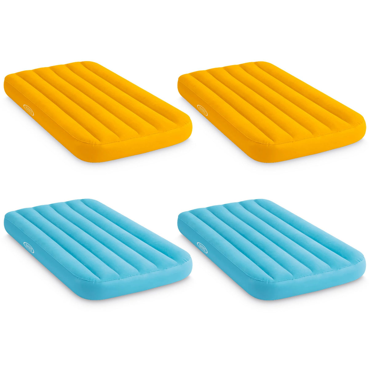 INTEX 66803EP Cozy Kidz Inflatable Airbed : Fiber-Tech – Velvety Soft Surface – Carry Bag Included – Color May Vary – 34.5" x 62" x 7", 6 Pack