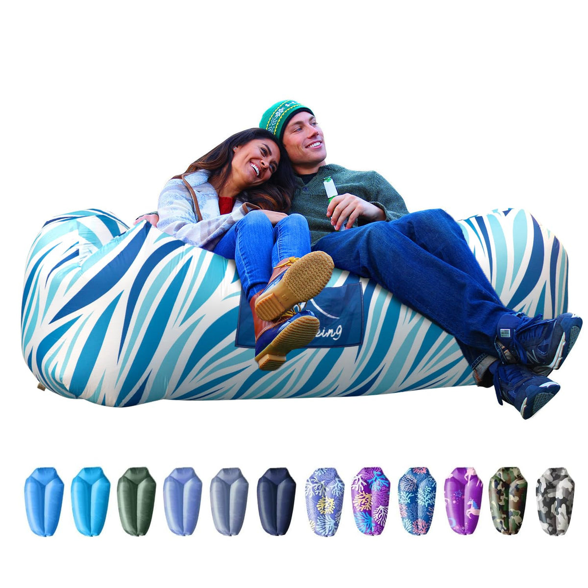AlphaBeing Inflatable Lounger Beach Chair Accessories, Air Sofa Hammock Inflatable Couch for Camping Backyard Lakeside with Compression Sacks, Ideal Outdoor Gifts for Adults