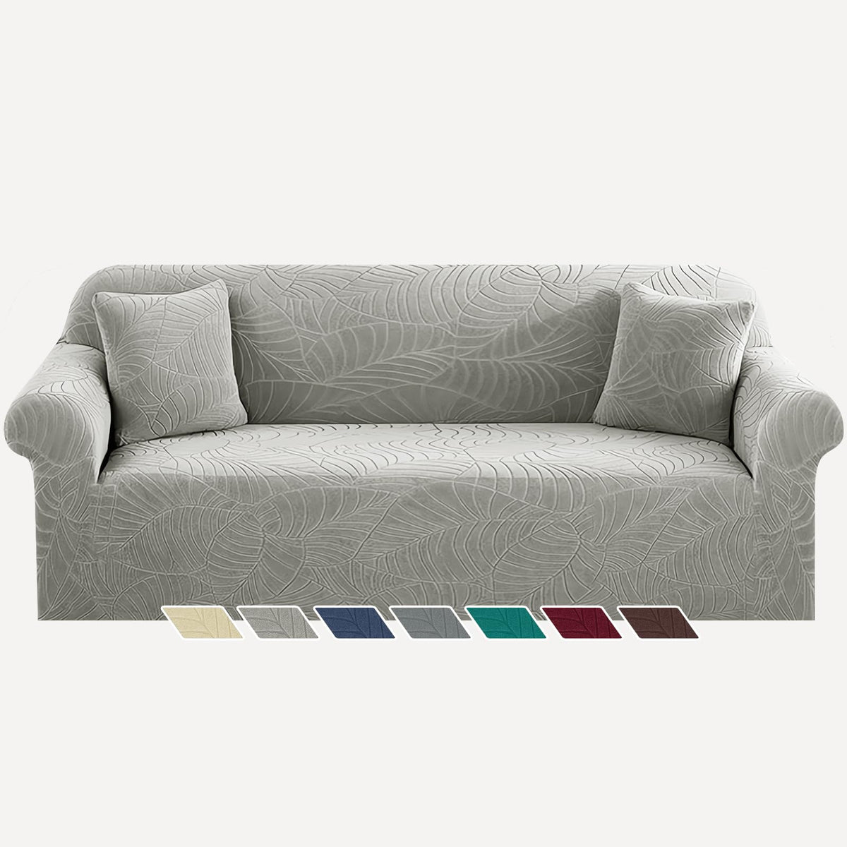 YEMYHOM Couch Cover Latest Jacquard Design High Stretch Sofa Chair Covers for Living Room, Pet Dog Cat Proof Armchair Slipcover Non Slip Magic Elastic Furniture Protector (Chair, Light Gray)