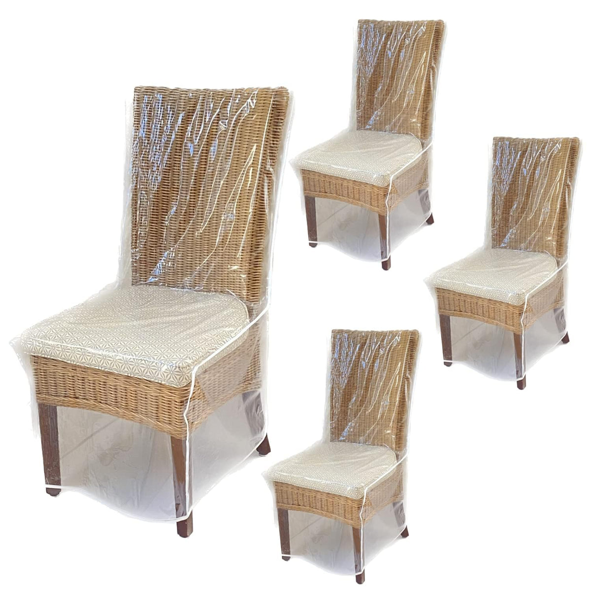Evelots 4-Pack Clear PVC Dining Chair Covers, Spill-Resistant Protectors