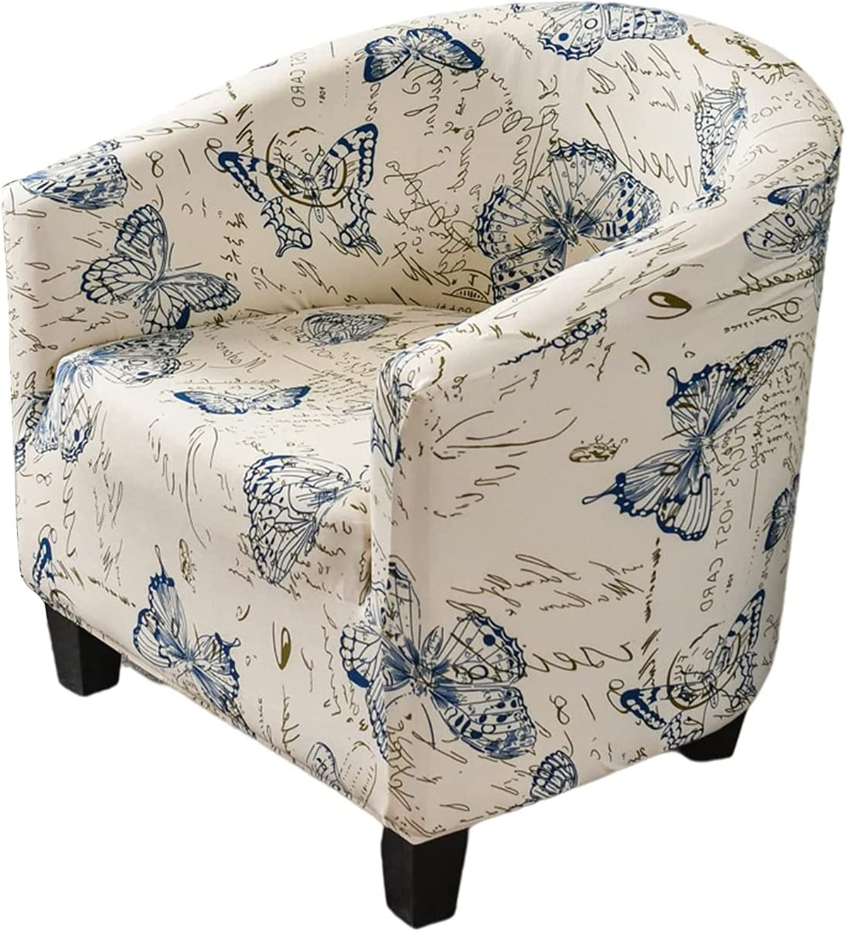 NILUOH Club Chair Slipcover Jacquard Tub Chair Cover Stretch Armchair Covers Sofa Cover Furniture Protector for Living Room (Jacquard Off-White)