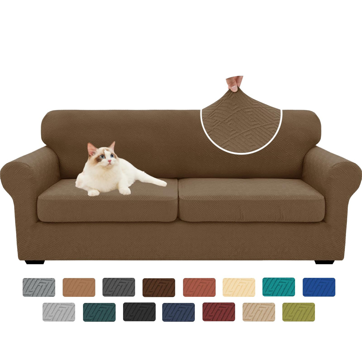 XINEAGE 2-Piece Stretch Armchair Sofa Cover, Washable Couch Covers for Dog