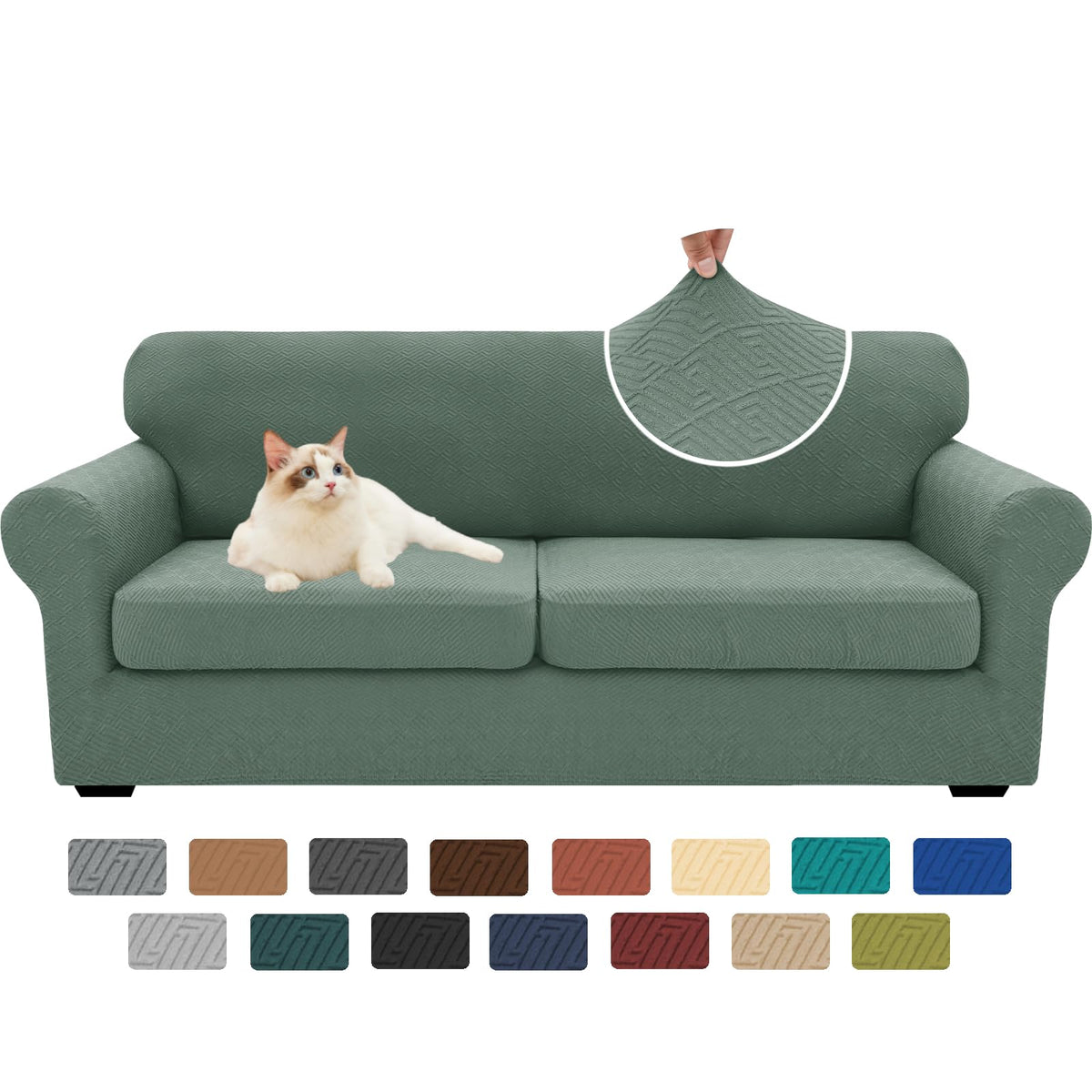 XINEAGE 2-Piece Stretch Armchair Sofa Cover, Washable Couch Covers for Dog