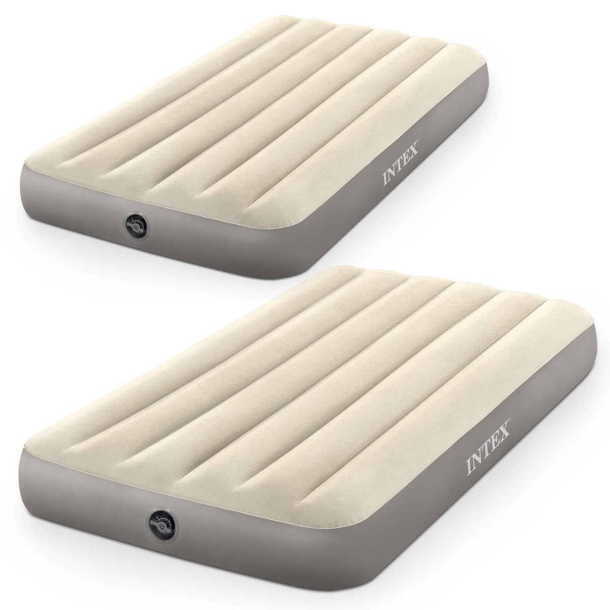 Intex 64103E Dura-Beam Standard Single-High Air Mattress: Fiber-Tech - Queen Size - 10in Bed Height - 600lb Weight Capacity - Pump Sold Separately