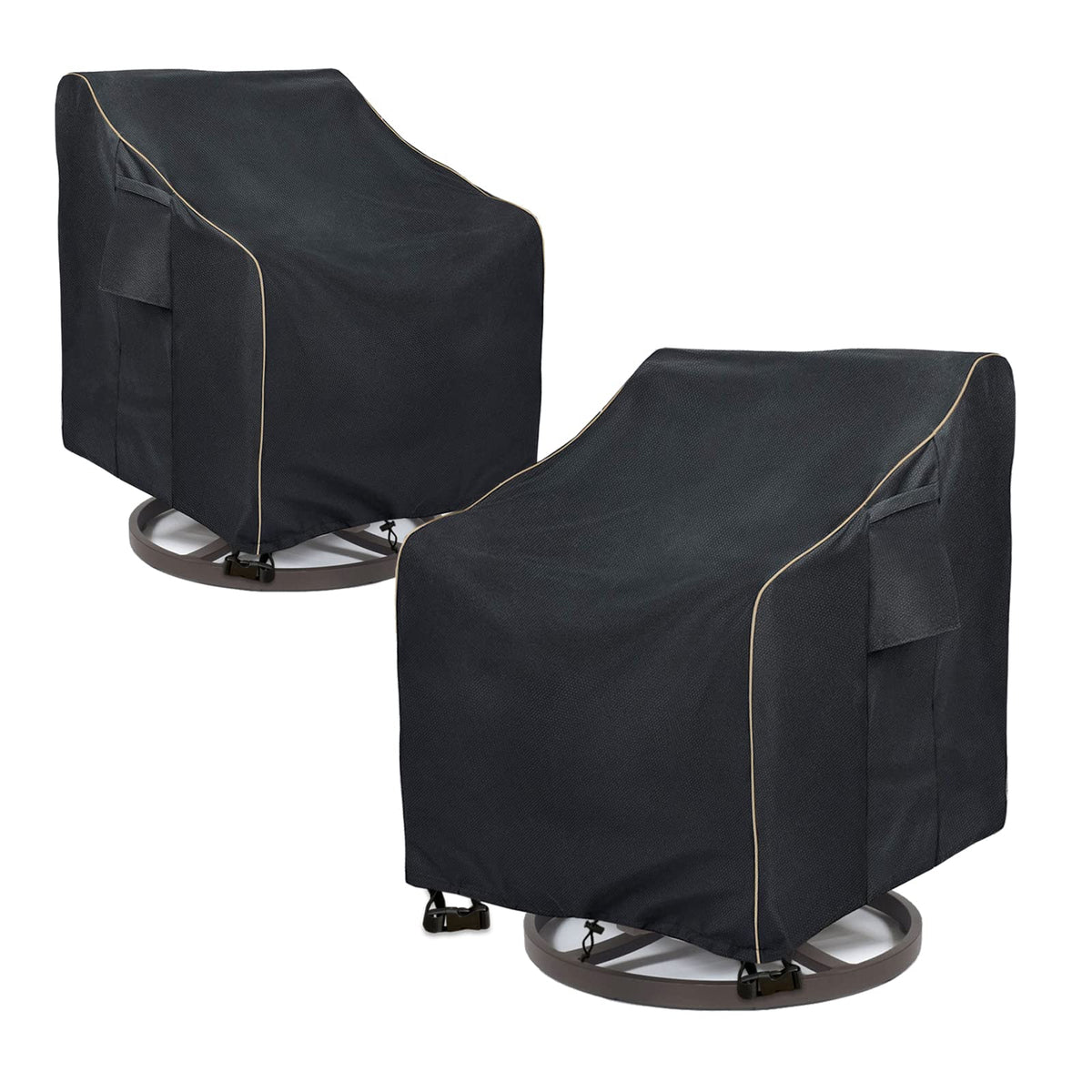 Outdoor Swivel Chair Covers 2 Pack,100% Waterproof Heavy Duty Outdoor Chair Covers,(33 W x 35 D x 38.5 H inches) Patio Furniture Cover for Swivel Patio Chair,White&Grayish Green