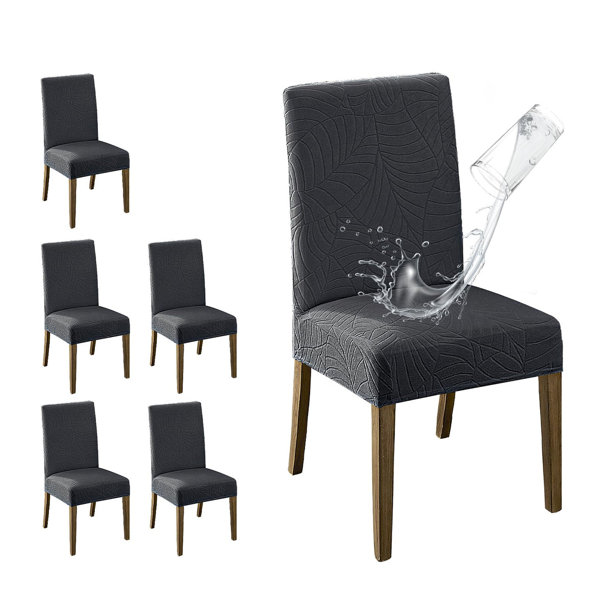 MOSAYT 100% Waterproof Dining Room Chair Covers Set of 4, Beige