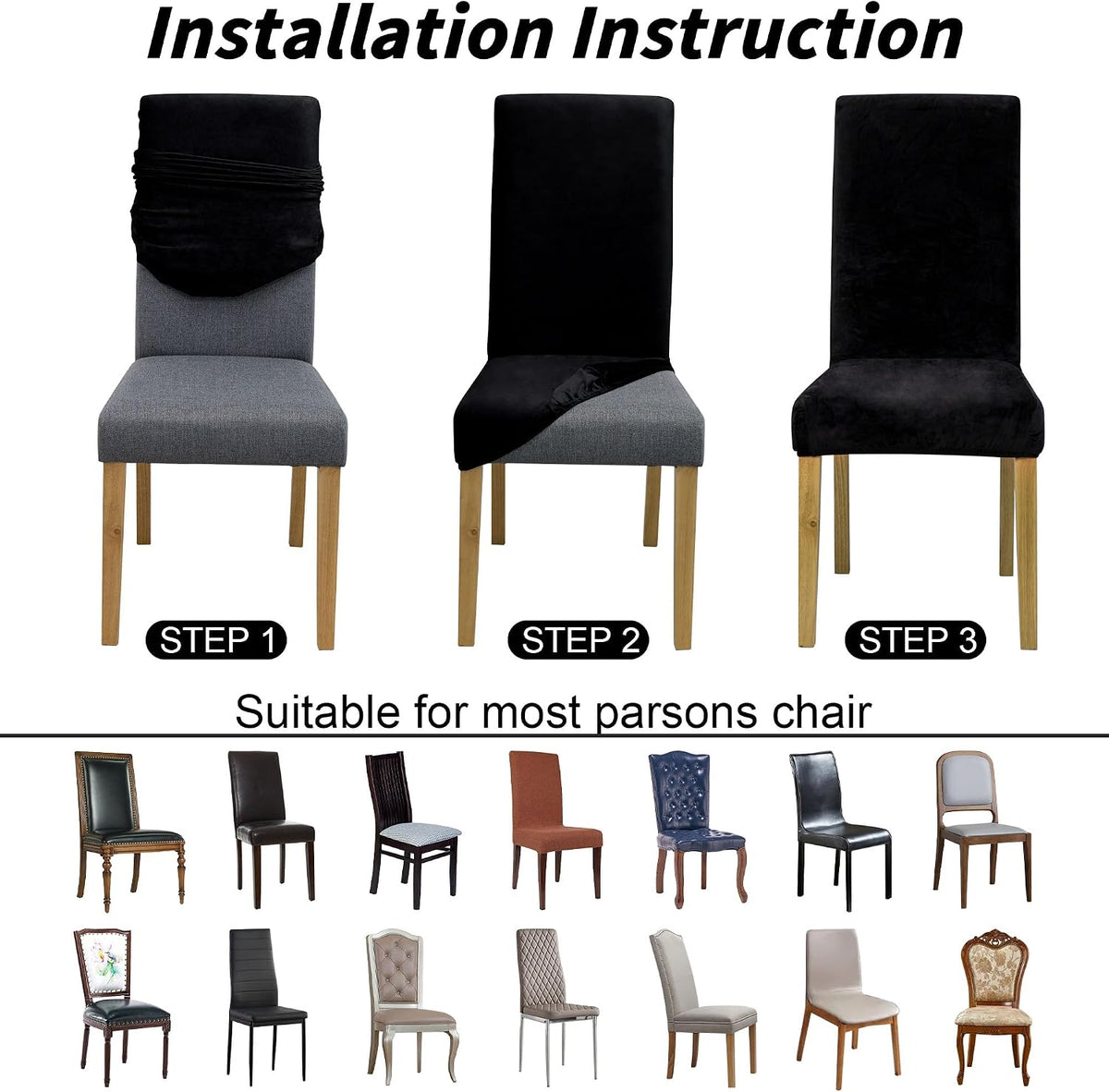 Velvet Dining Chair Covers,Dining Room Chair Covers Set of 6