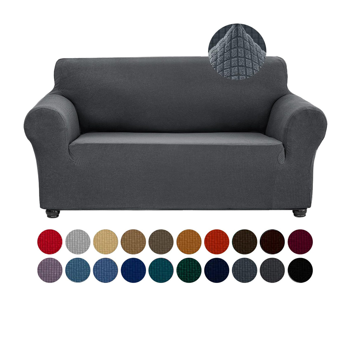 Joccun Stretch Chair Couch Cover,1-Piece Sofa Slipcover Spandex Jacquard Fabric Sofa Covers with Elastic Bottom,Washable Furniture Protector for Dogs,Cats,Kids(Armchair,Wide 35" - 55",Black)