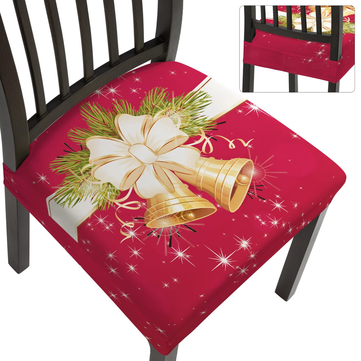 SearchI Dining Chair Seat Covers, Rear Covered(Fall Flower, 4pcs)