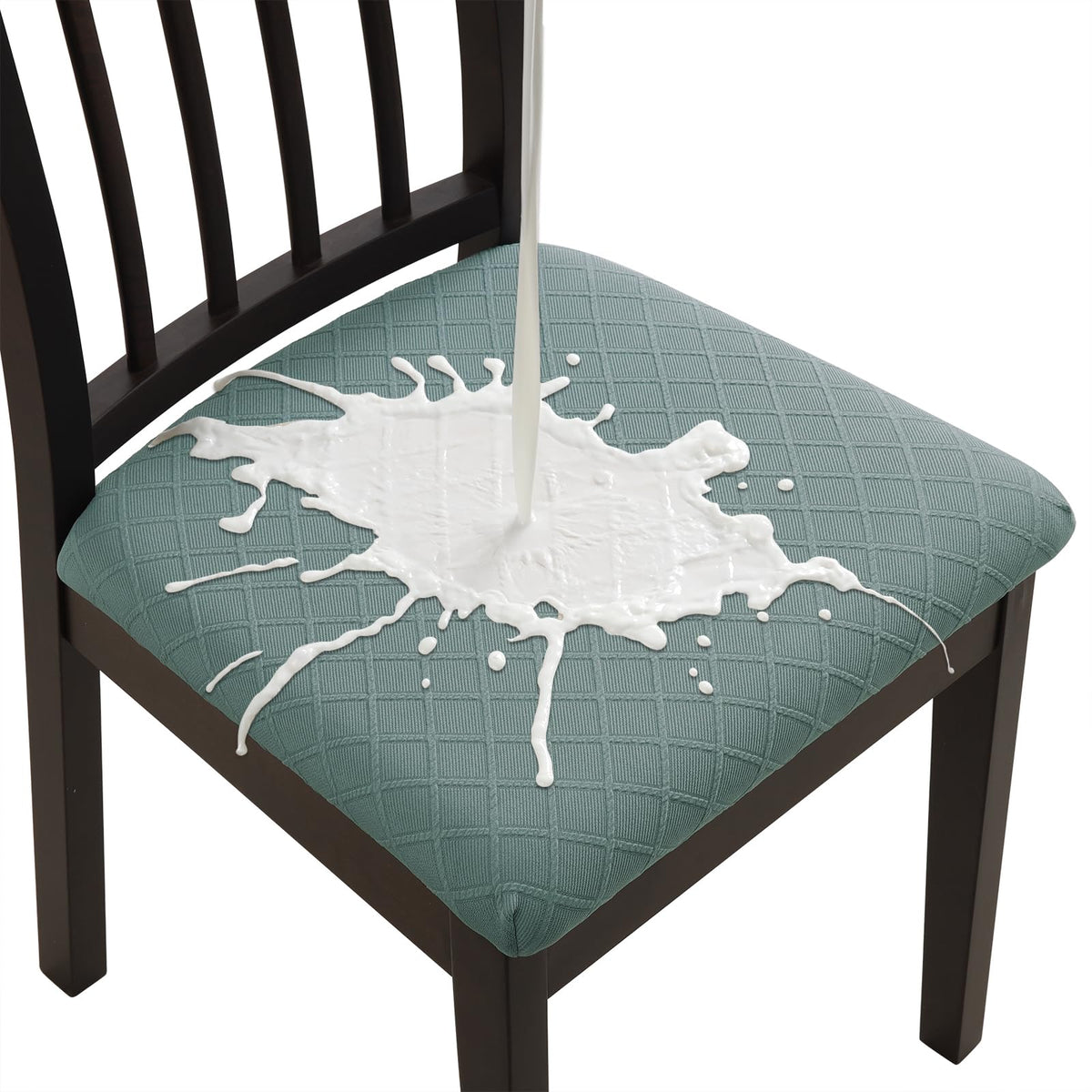 Fuloon Dining Chair Seat Covers Stretch Slipcovers, 6 Pack, Beige
