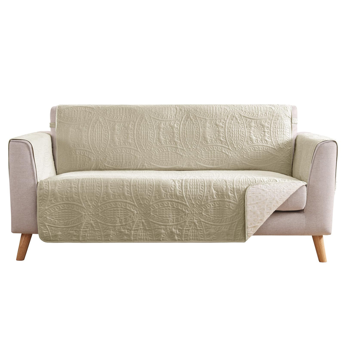 Beige Quilted Recliner Chair Covers, Water-Repellent Recliner Slipcovers, Lazy Boy Chair Covers, Pet Friendly Recliner Covers for Dog, Washable Armchair Protector (Recliner 22", Beige Cream)
