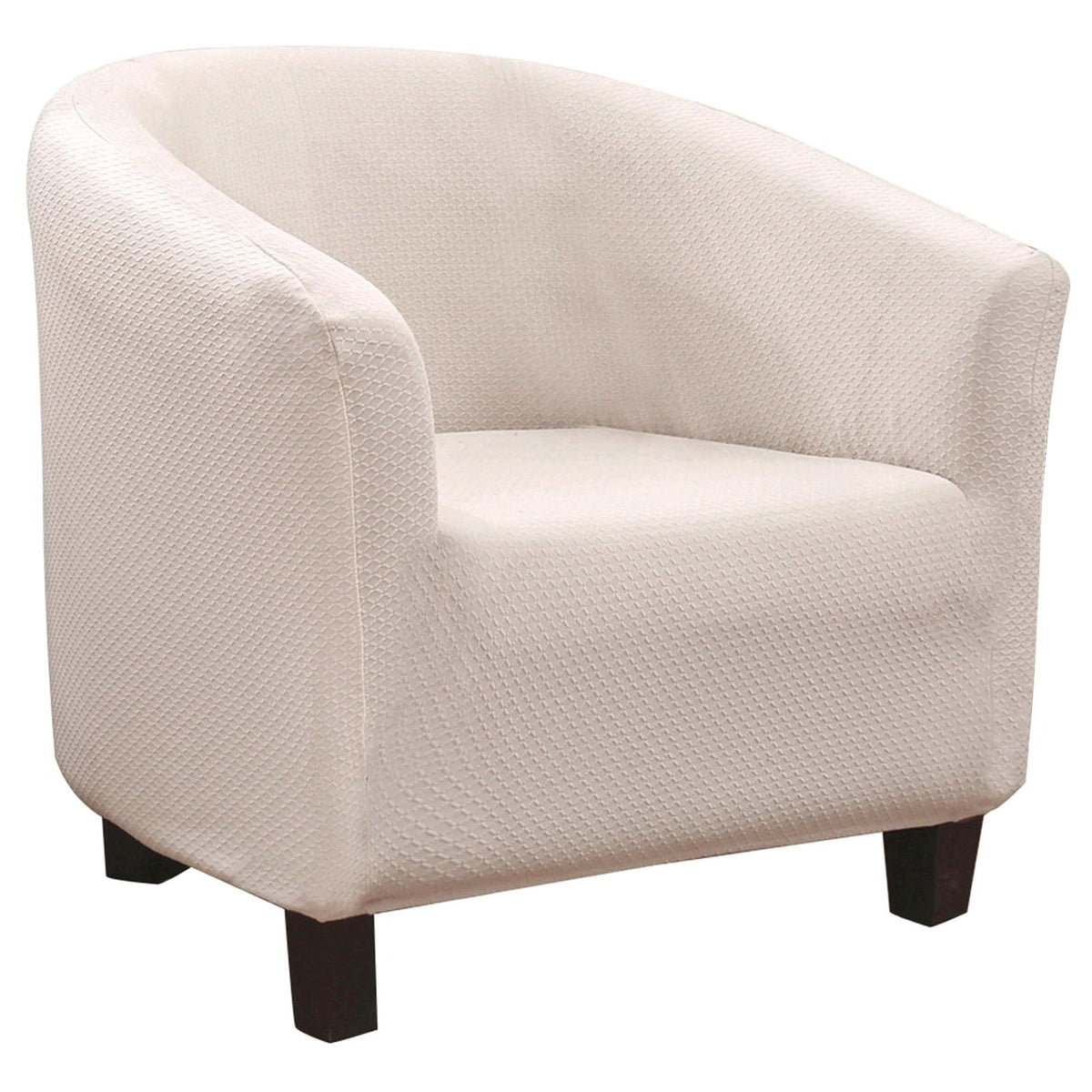 SearchI Club Chair Slipcover Stretch Barrel Chair Covers Jacquard Tub Chair Slipcovers Spandex Armchair Sofa Cover Removable Couch Furniture Protector Arm Chair Cover for Living Room (Beige)