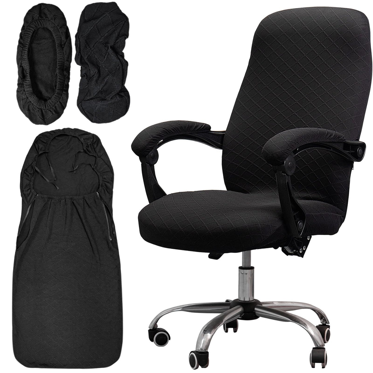 Melaluxe Office Chair Cover with Armrest Covers, Universal Stretch Desk Chair Cover, Computer Chair Slipcovers