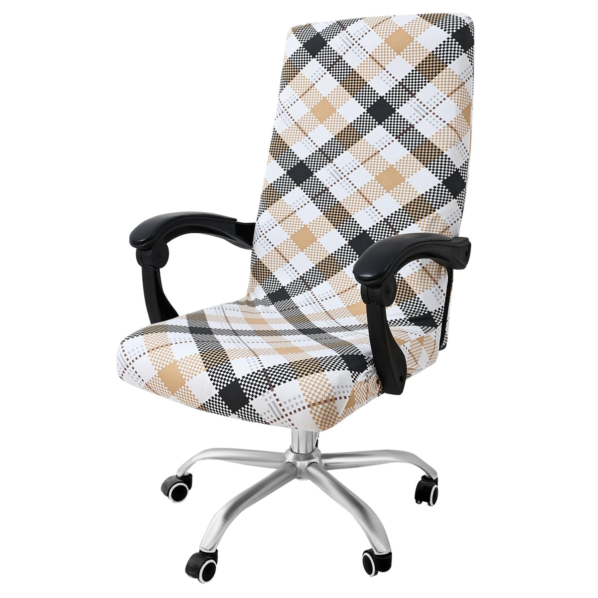 Smiry Stretch Printed Office Computer Desk Chair Covers, Blue Green