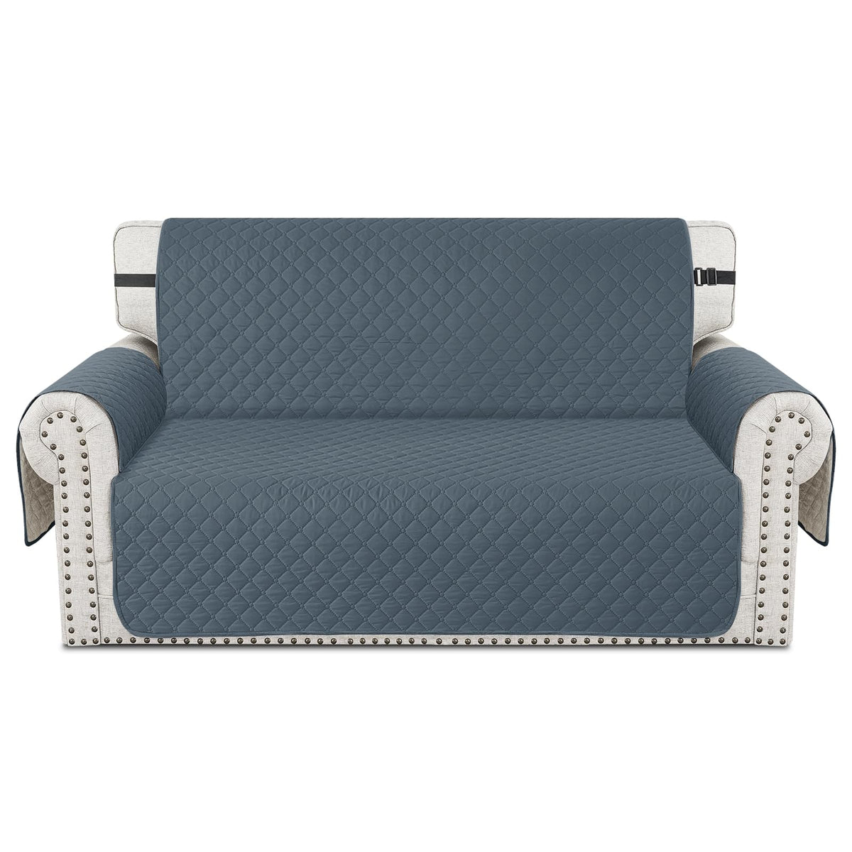 XINEAGE Water Resistant Recliner Cover, Nonslip Recliner Chair Covers for Reclining Chair with Pockets, Quilted Thick Recliner Slipcovers for Pets and Kids (Recliner Chair, Dark Gray)