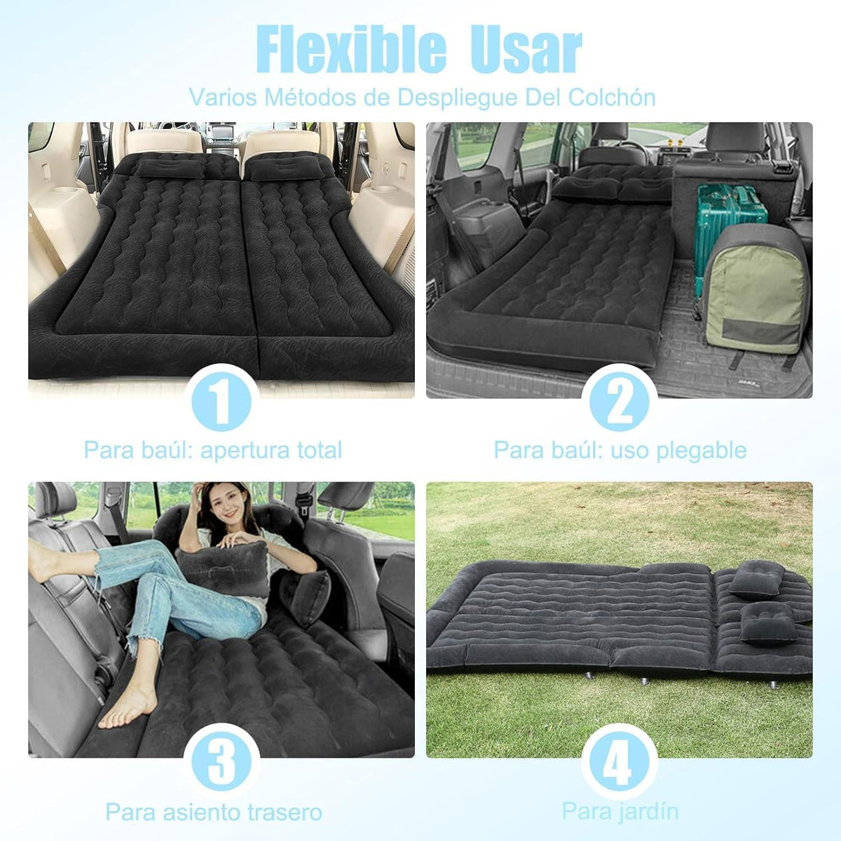 Car Air Mattress for Nissan Pathfinder IV 2012-2017 2018 2019 2020 2021, Car Mattress Inflatable Bed Portable Foldable with Pillow Camping Travel Car Accessories,Black
