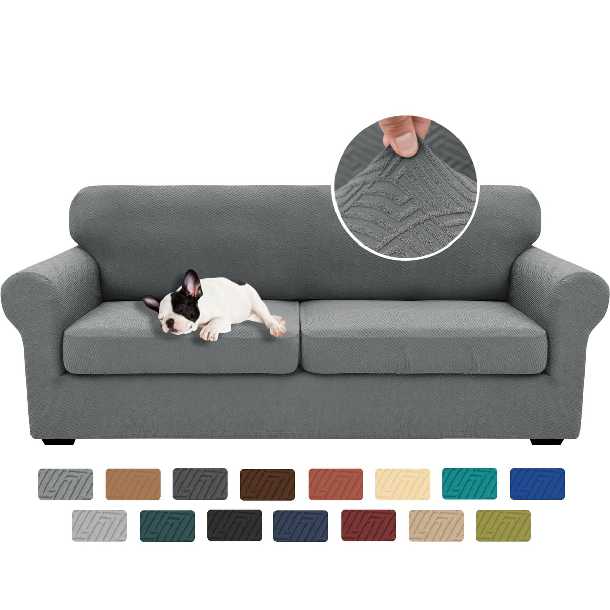 XINEAGE 2-Piece Stretch Armchair Sofa Cover, Washable Couch Covers for Dog