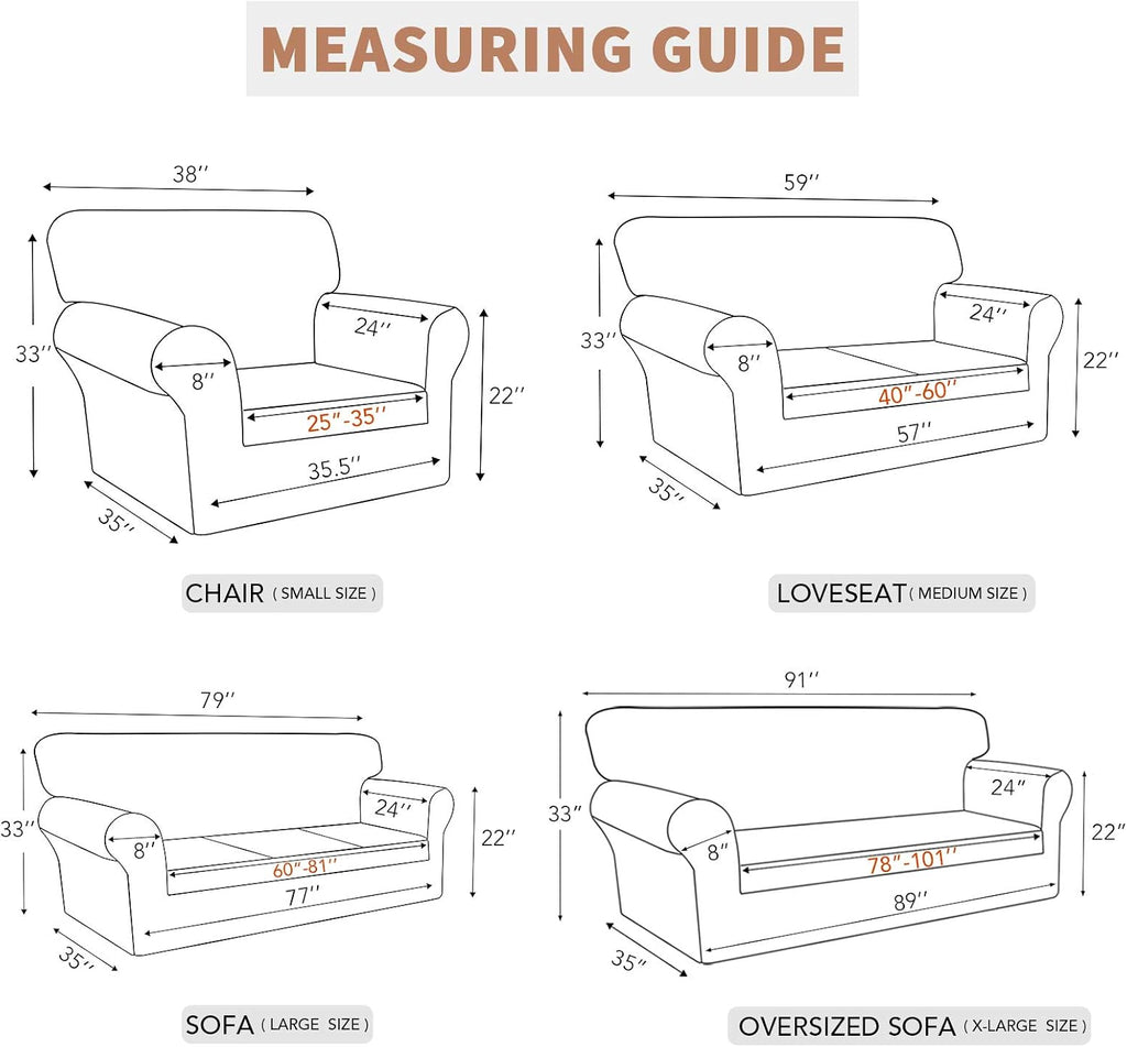 Easy-Going 100% Waterproof Chair Couch Cover, Stretch Jacquard Sofa Cover