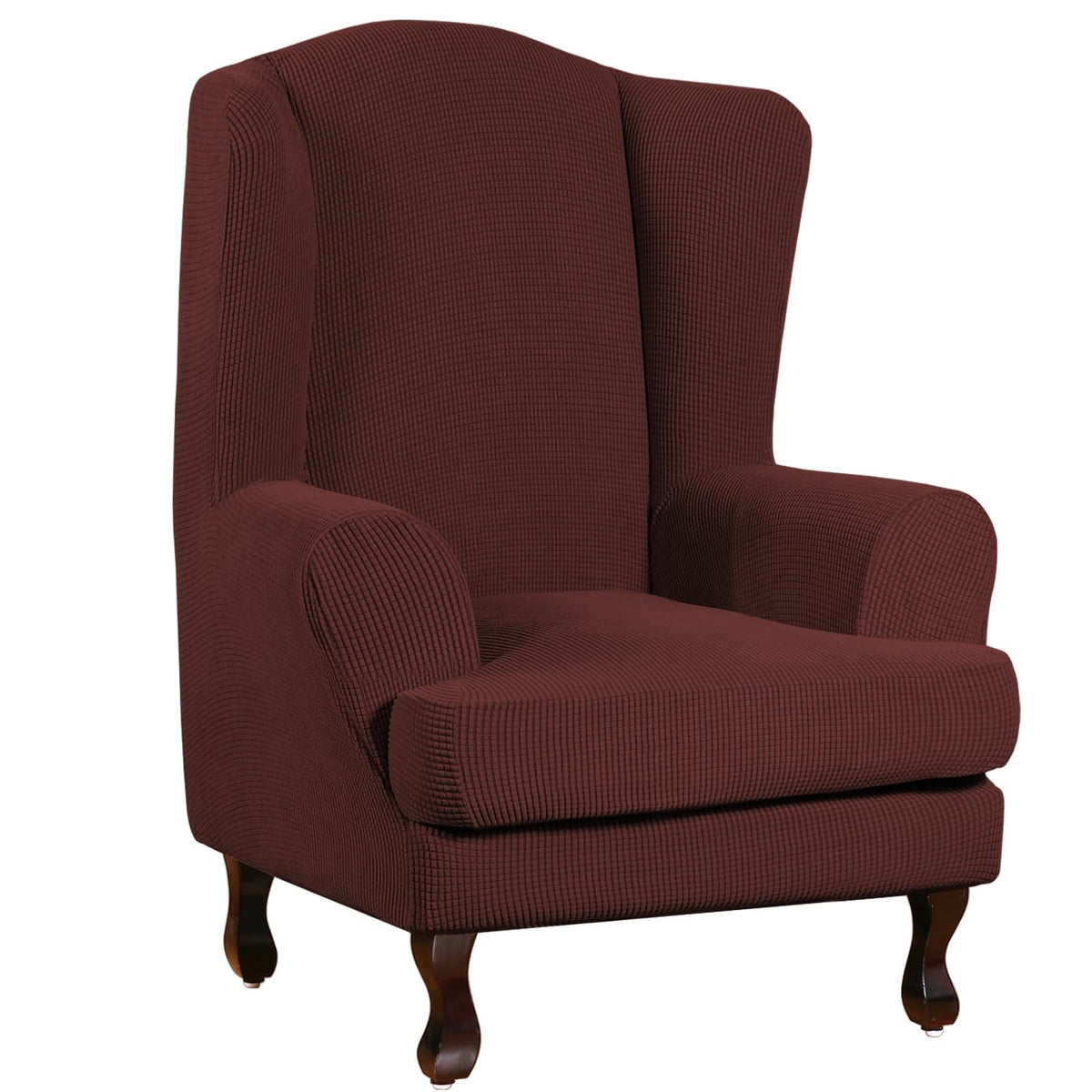 Turquoize 2 Piece Chair Covers for Living Room Armchair Cover Armchair Slipcovers with Arms Feature Thick Jacquard Fabric (Chair,Biscotti Beige)