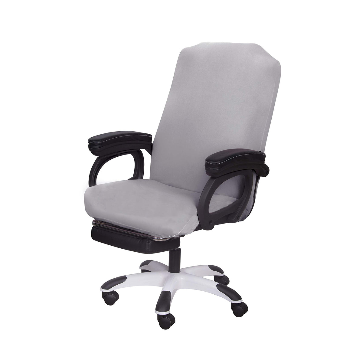 SARAFLORA Office Chair Cover- Large, Black- Removable Computer Cover for with Zipper Universal Rotating Desk High Back Seat Washable Protector Pets