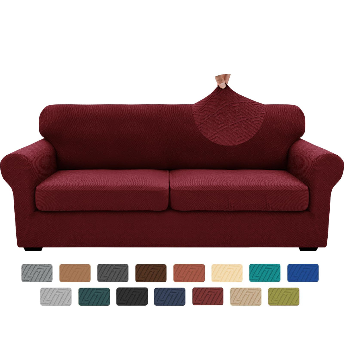 XINEAGE 2-Piece Stretch Armchair Sofa Cover, Washable Couch Covers for Dog
