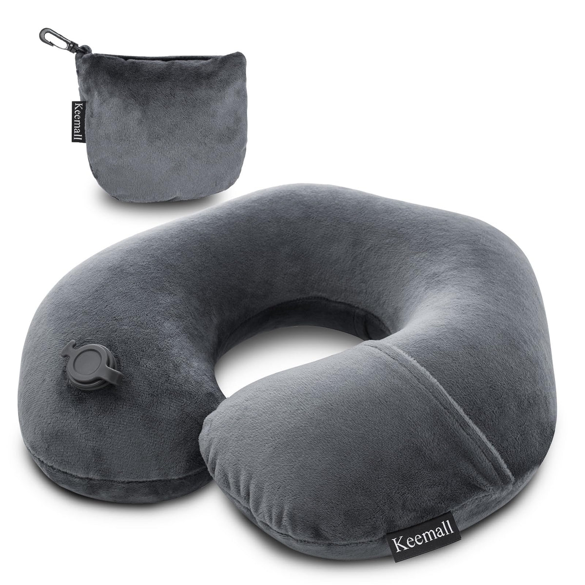 Keemall Portable Inflatable Travel Neck Pillow for Airplane, Car & Office