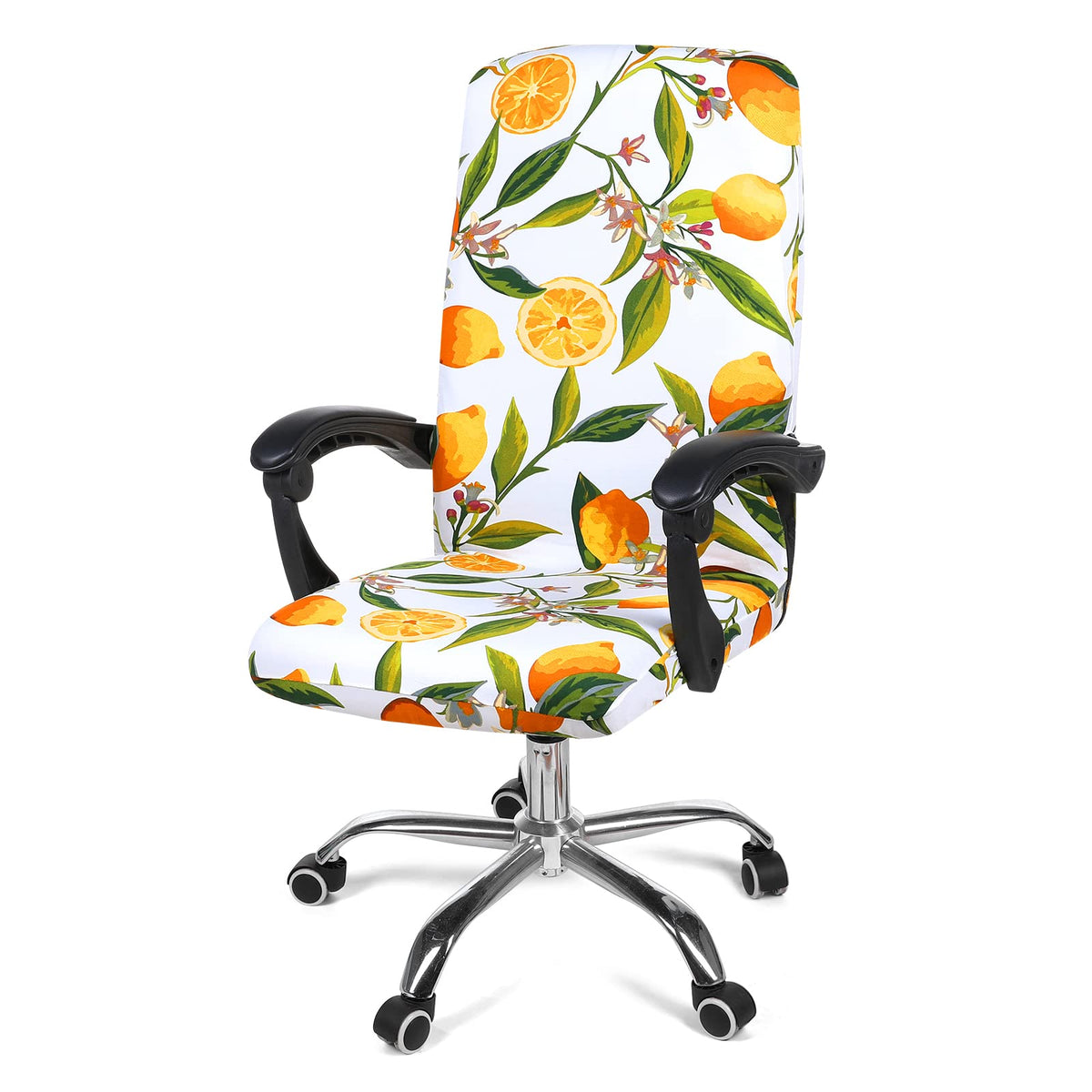 Smiry Stretch Printed Office Computer Desk Chair Covers, Blue Green
